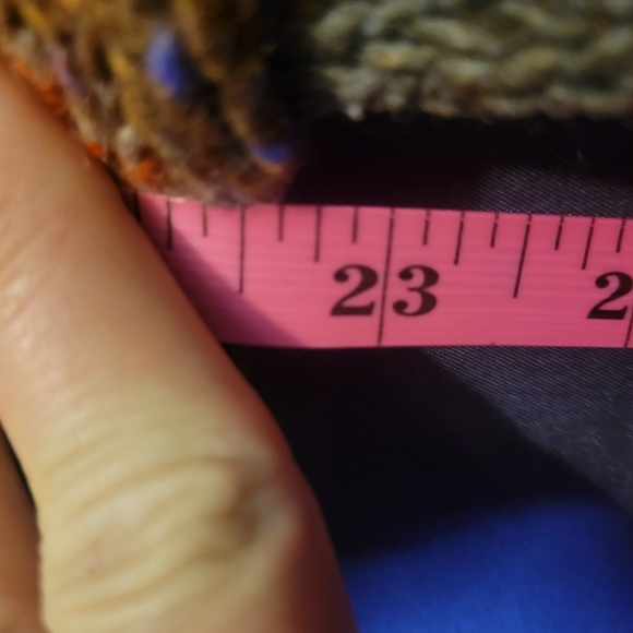 Vintage Paul Stuart Colorful Print Cowl Neck Hand Knit Wool Sweater. Size L - Picture 4 of 7